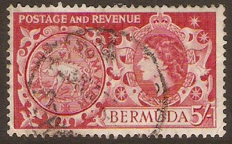 Bermuda 1953 5s Carmine. SG148.